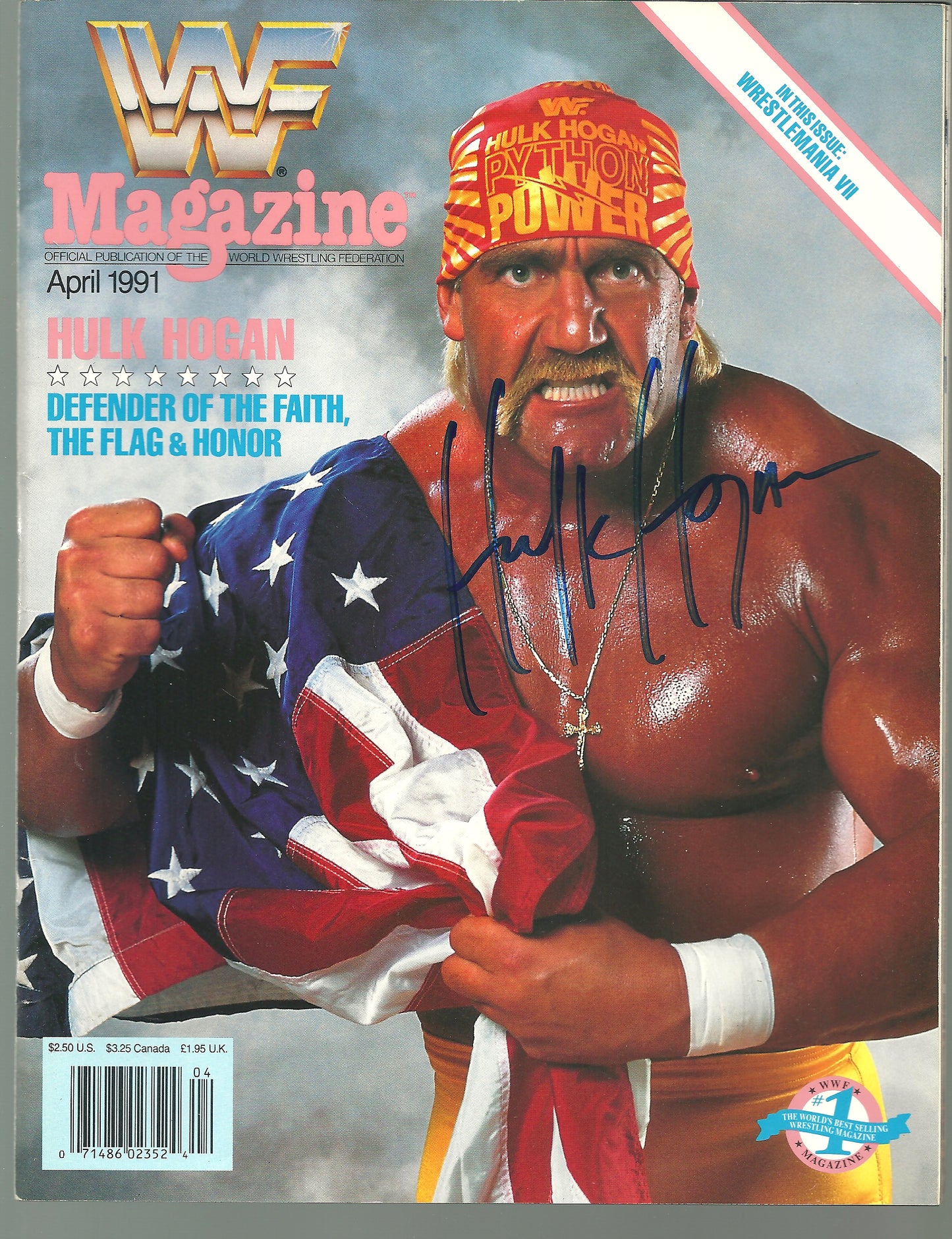 HH15  The Immortal Hulk Hogan  signed  Vintage  Wrestling Magazine w/ COA