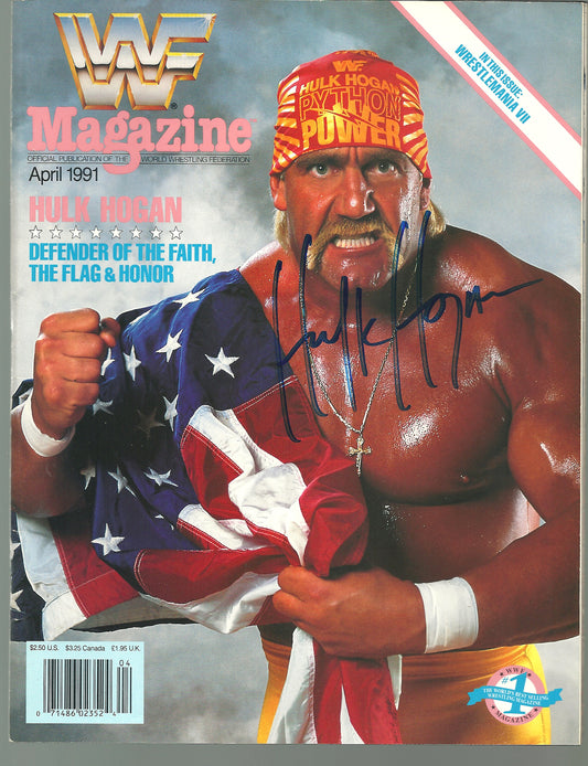 HH15  The Immortal Hulk Hogan  signed  Vintage  Wrestling Magazine w/ COA