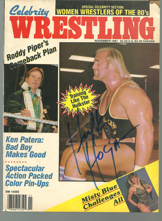 HH16  Hulk Hogan Autographed Wrestling Magazine w/COA