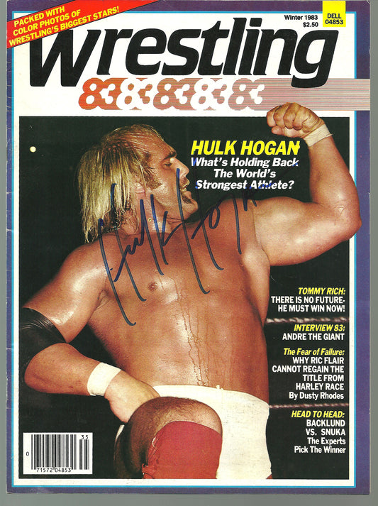 HH17  Hulk Hogan Autographed Wrestling Magazine w/COA