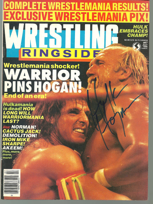 HH20  The Incredible Immortal Hulk Hogan Autographed Wrestling Magazine w/COA