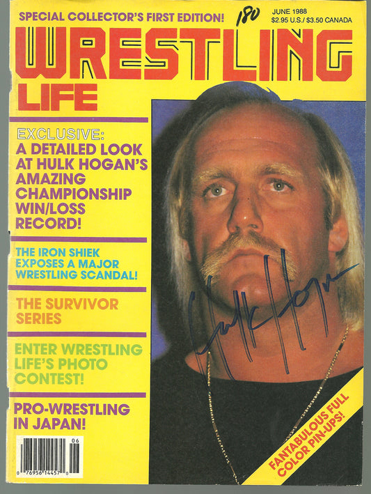 HH7  The Immortal Hulk Hogan  signed First Edition Vintage Wrestling Magazine w/ COA