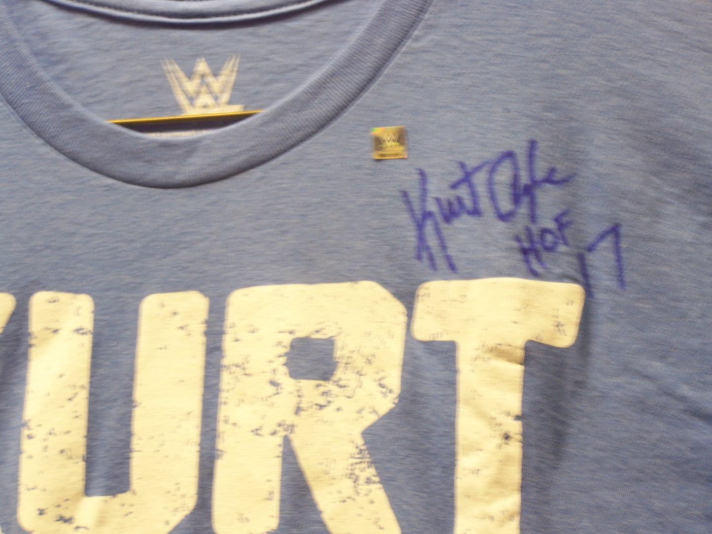 C10  Kurt Angle Autographed Wrestling Tee Shirt w/COA