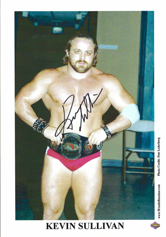 M3153  The Task Master  Kevin Sullivan Autographed Wrestling Photo w/COA