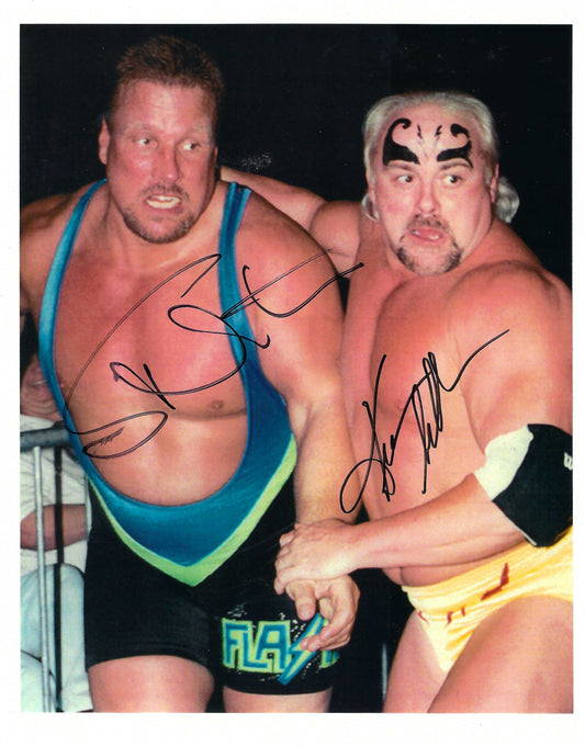 M3162   Kevin Sullivan , Scott Norton Autographed Wrestling Photo w/COA