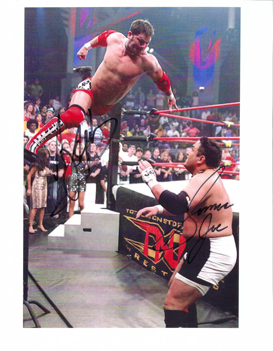 M3167  A.J. Styles vs Samoa Joe Autographed Wrestling Photo w/COA