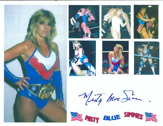 MBS1 Misty Blue Simmes Autographed Vintage Wrestling Photo w/COA