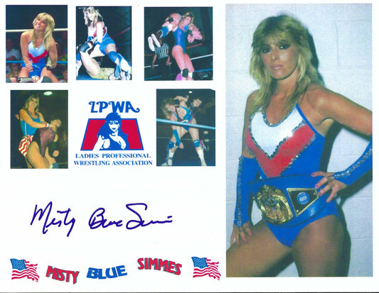 MBS4  Americas Sweetheart Misty Blue Simmes Autographed VERY RARE Vintage Wrestling Photo w/COA