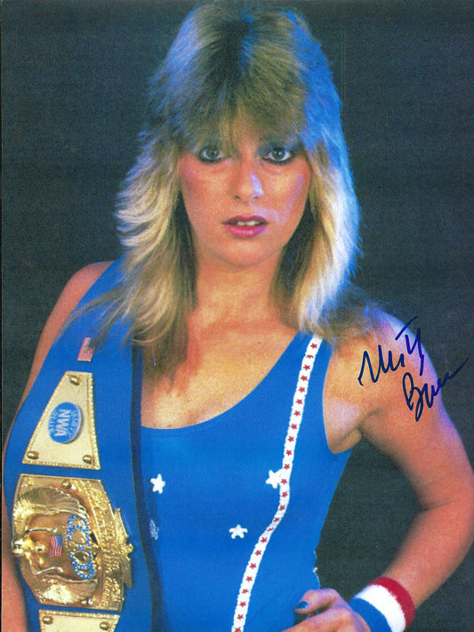 MBS9  Americas Sweetheart Misty Blue Simmes Autographed VERY RARE Vintage Wrestling Photo w/COA