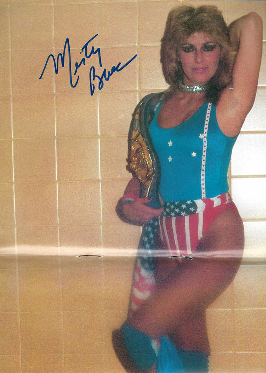 MBSM12  Misty Blue Simmes   VERY RARE Autographed Vintage Wrestling  Magazine Centerfold w/COA