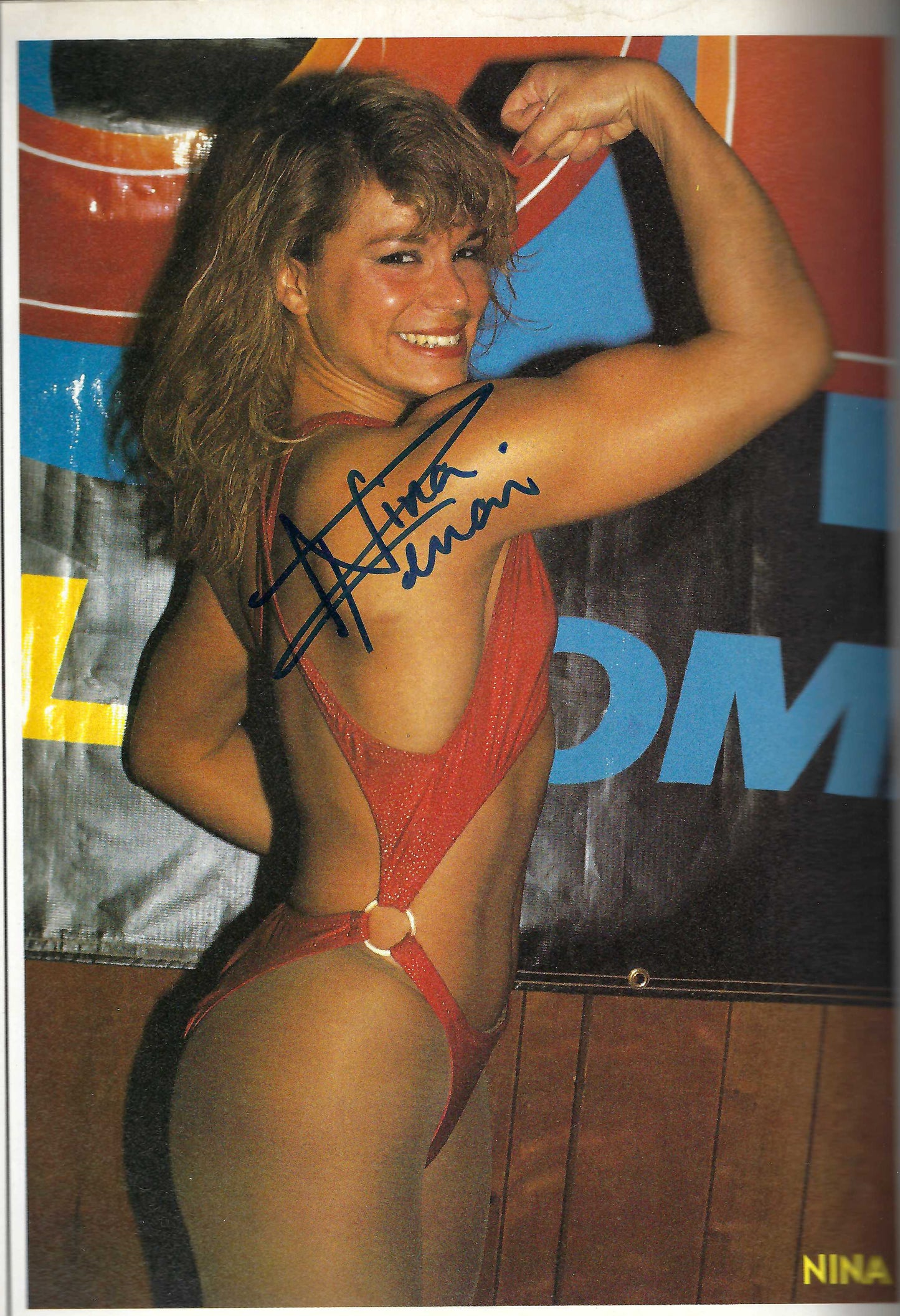 MBSM15  Misty Blue Simmes  Wendi Richter Nina aka Ivory  VERY RARE Autographed Vintage Wrestling  Magazine  w/COA