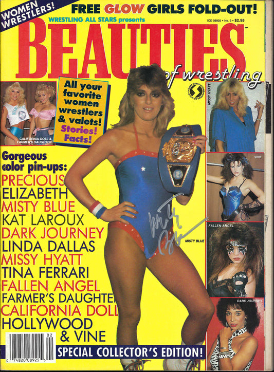 MBSM1 Misty Blue Simmes Autographed Vintage Wrestling Magazine w/COA