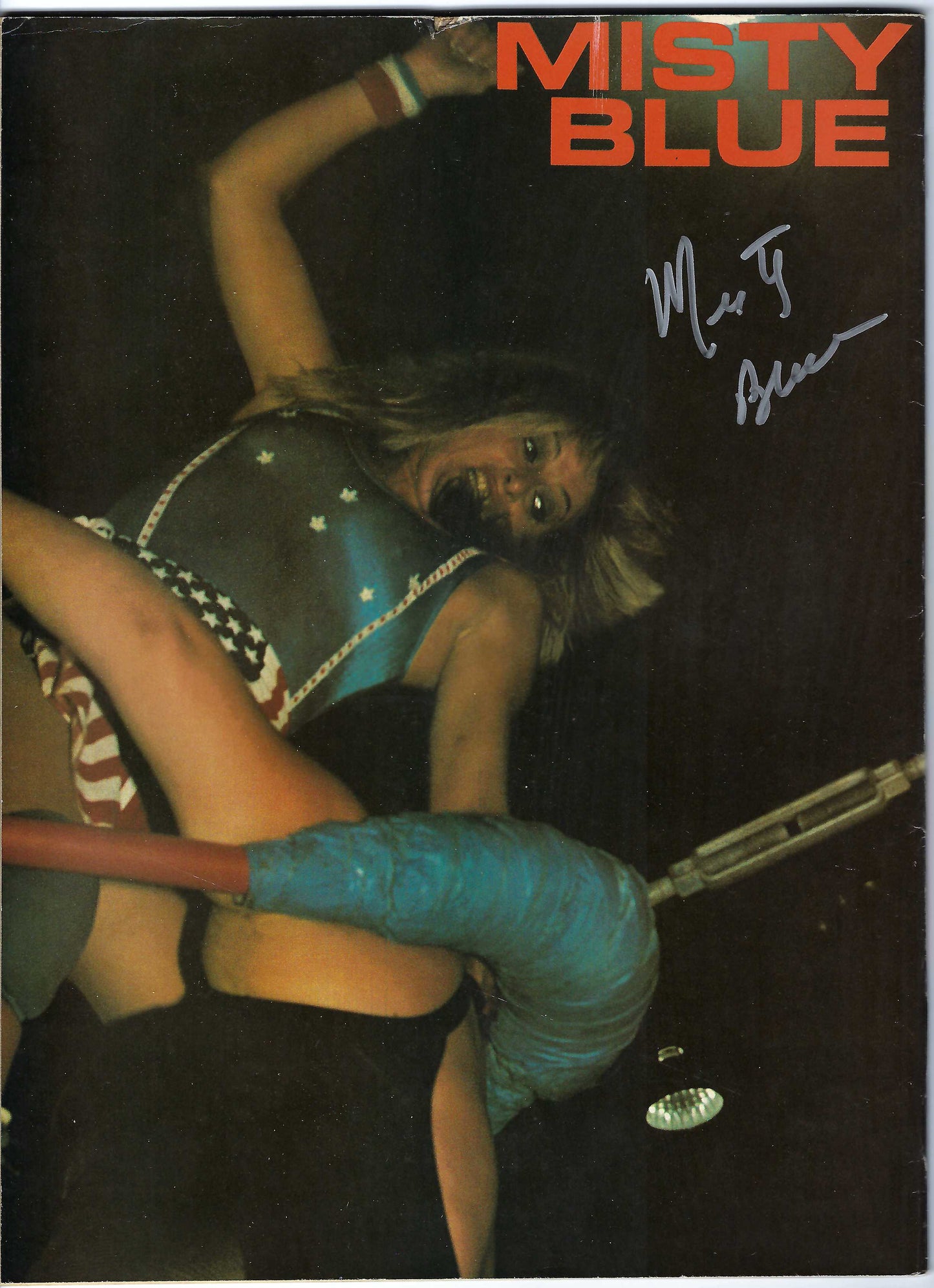 MBSM26   Misty Blue Simmes   Hulk Hogan Brutus Beefcake  VERY RARE Autographed Vintage First Issue Wrestling  Magazine  w/COA