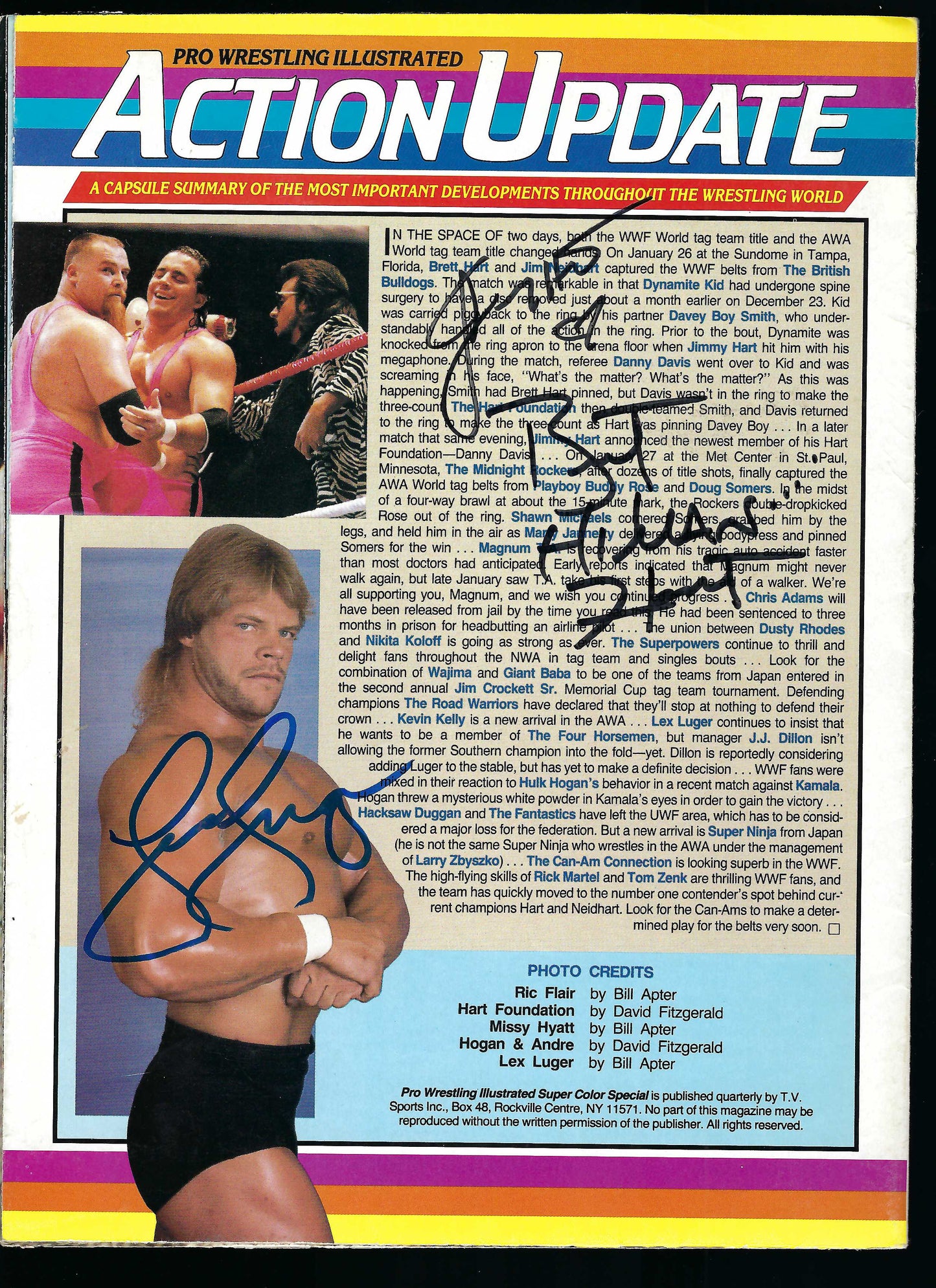 MHM1 Missy Hyatt Autographed HISTORIC Super Color Special  VERY SEXY Poster Special #9 w/COA Bret Hart Lex Luger Jimmy Hart Ric Flair