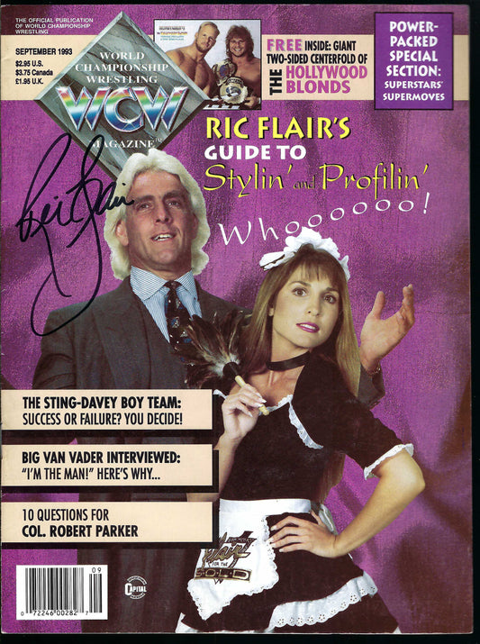 RF11  The Nature Boy Ric Flair  Autographed Wrestling Magazine w/COA