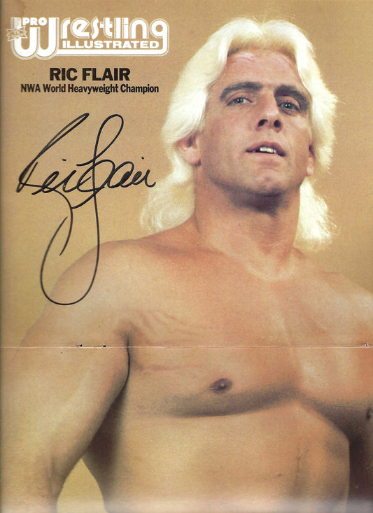 2RF2  Ric Flair VERY RARE Autographed Vintage Wrestling Magazine w/COA