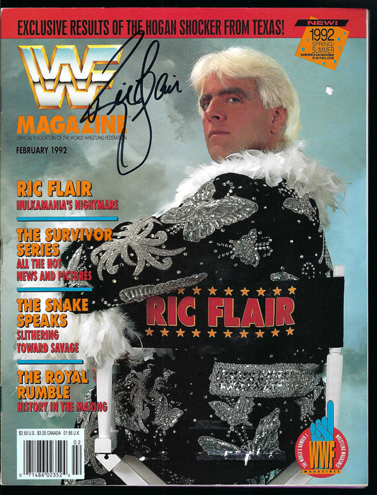 2RF5  Nature Boy Ric Flair  VERY RARE  Autographed Vintage Wrestling Magazine w/COA
