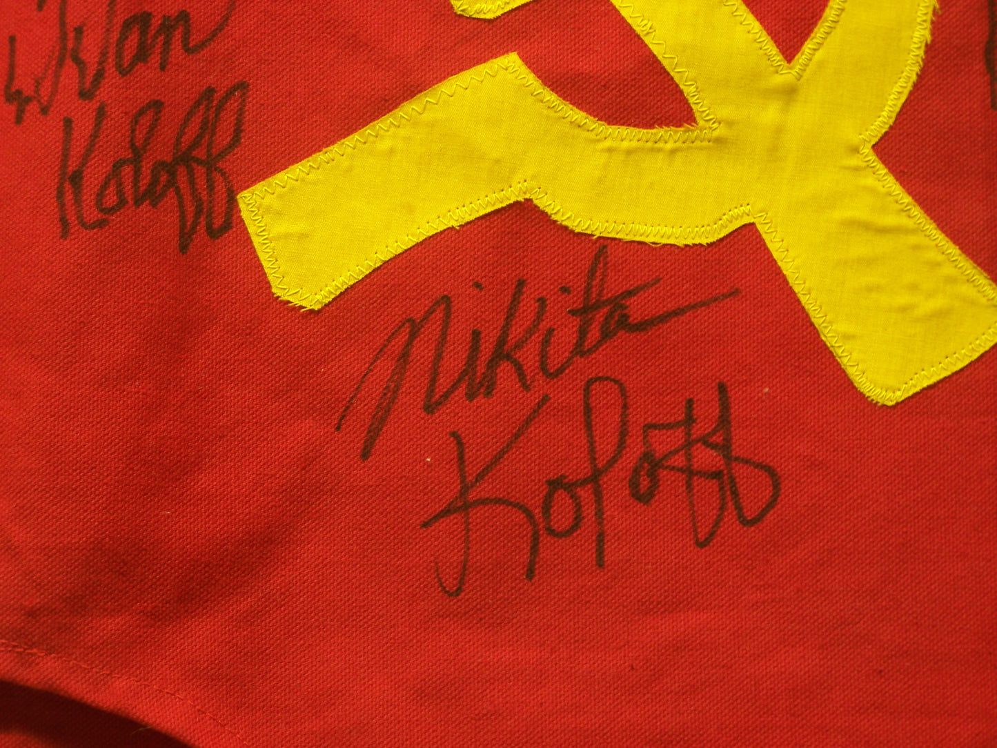 C20  Autographed Russian Singlet Ivan Koloff , Nikita Koloff , Khrusher Khrushchev w/COA