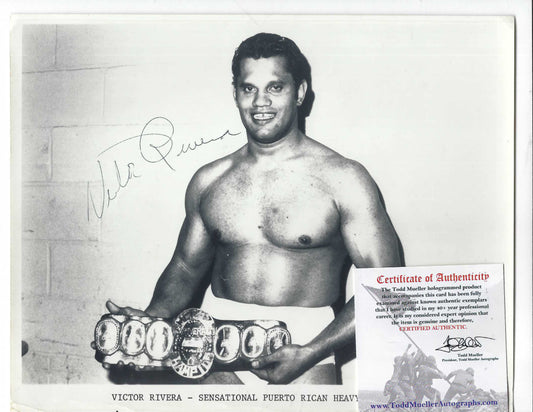 VR1  Original Victor Rivera  ( Deceased ) Autographed 8x10 Wrestling photo w/COA