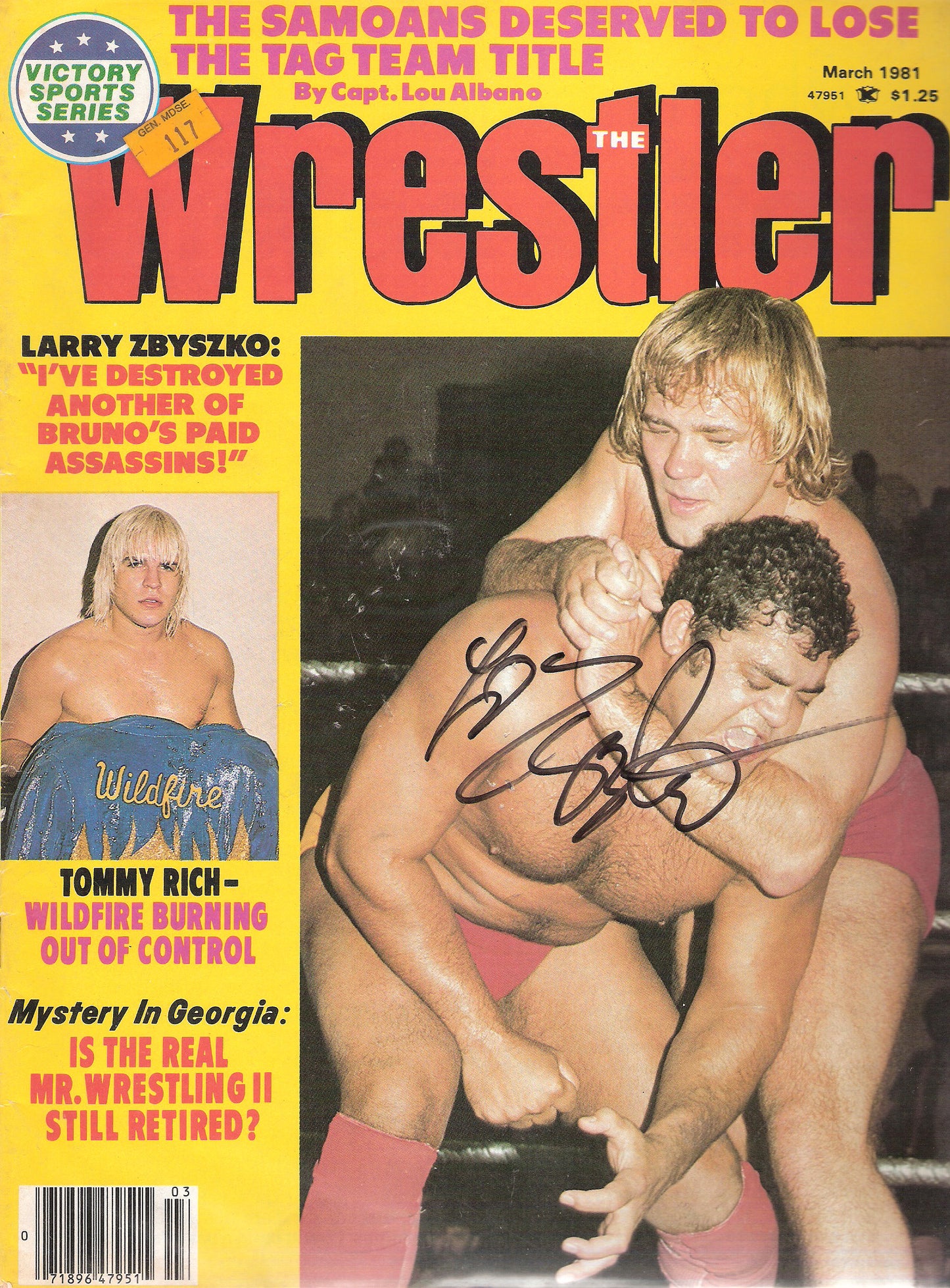 AM06  Larry Zbyszko signed Vintage Wrestling Magazine w/COA