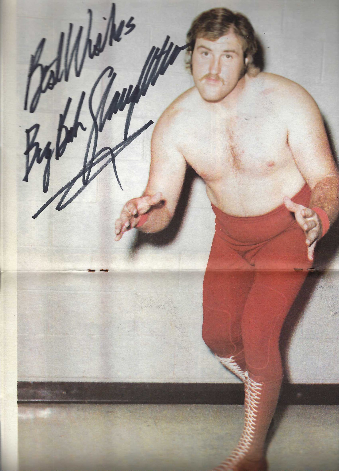 AM10 Ken Patera Sgt. Slaughter signed vintage wrestling Program w/COA
