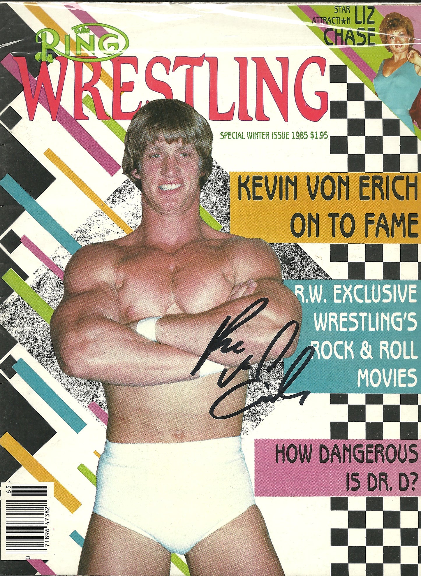 AM11  Kevin Von Erich signed Wrestling Magazine w/COA