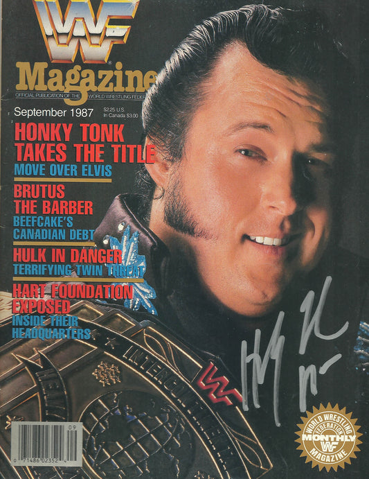 AM18  Honky Tonk Man signed WWF Magazine w/COA