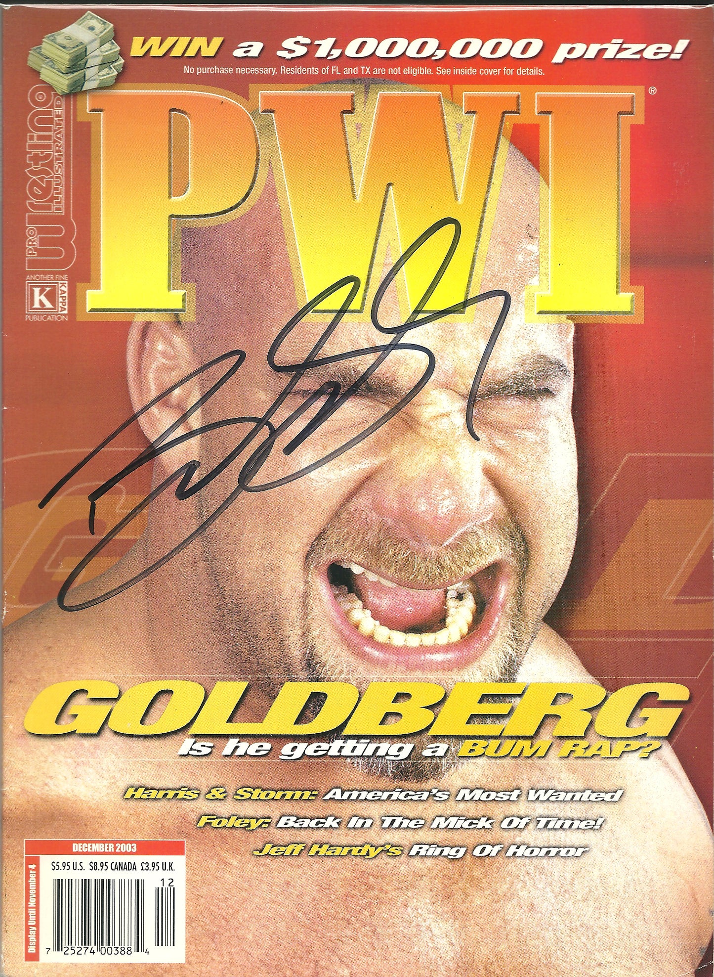 AM20  Bill Goldberg signed Wrestling Magazine w/COA