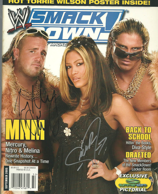 AM30 Joey Mercury Melina Autographed WWF Wrestling Magazine w/COA