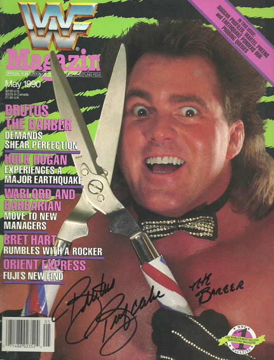 AM38  Brutus Beefcake Autographed WWF Wrestling Magazine w/COA