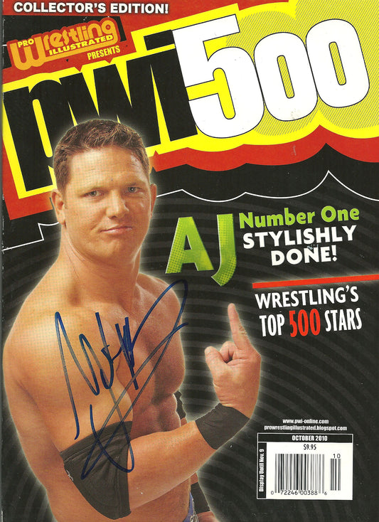 AM39  A.J. Styles Autographed PWI Wrestling Magazine w/COA