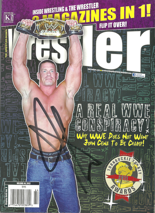 AM42  John Cena Autographed Wrestling Magazine w/COA