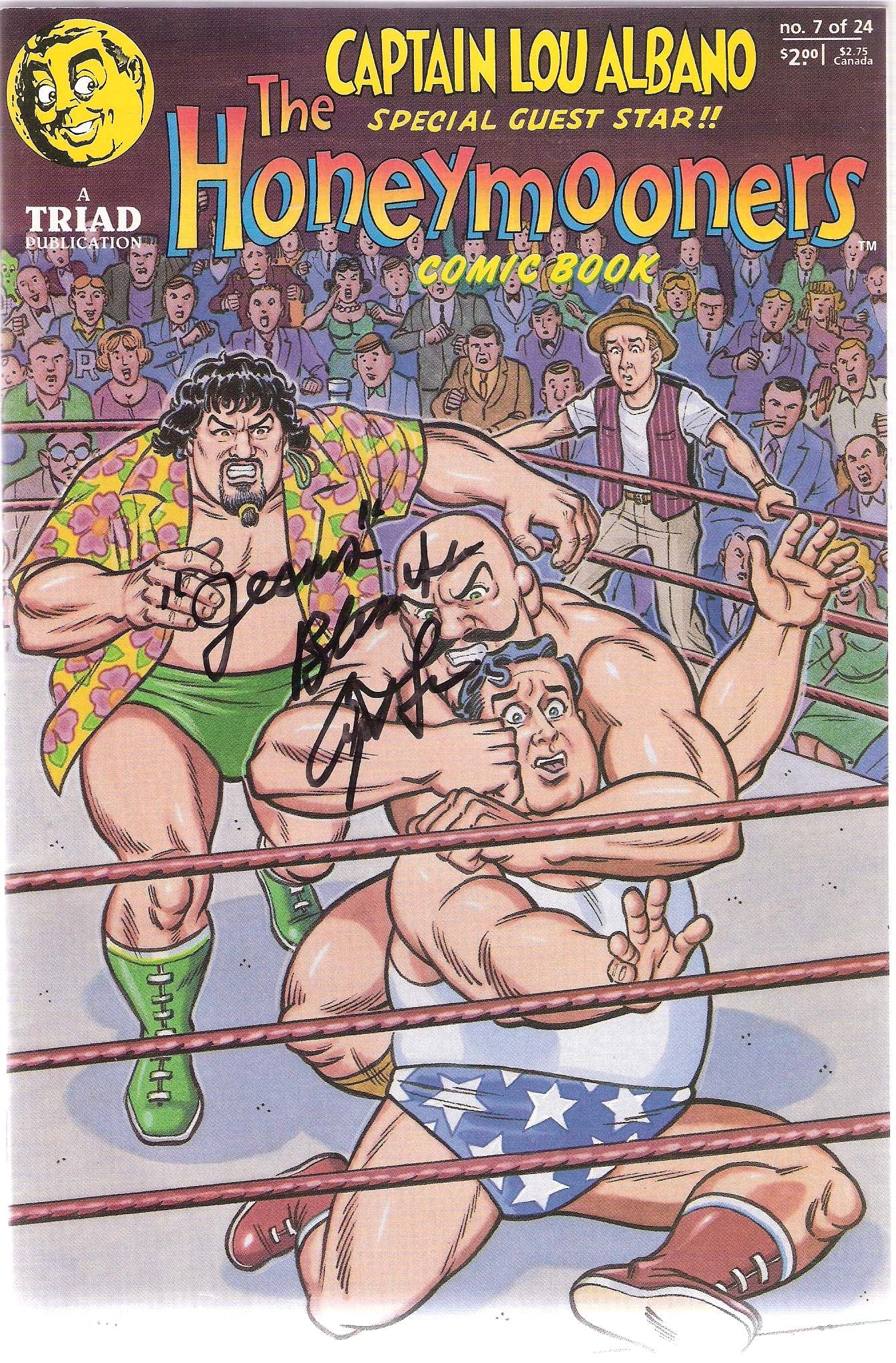 AM46   Capt. Lou Albano Autographed Wrestling Comic Book w/COA