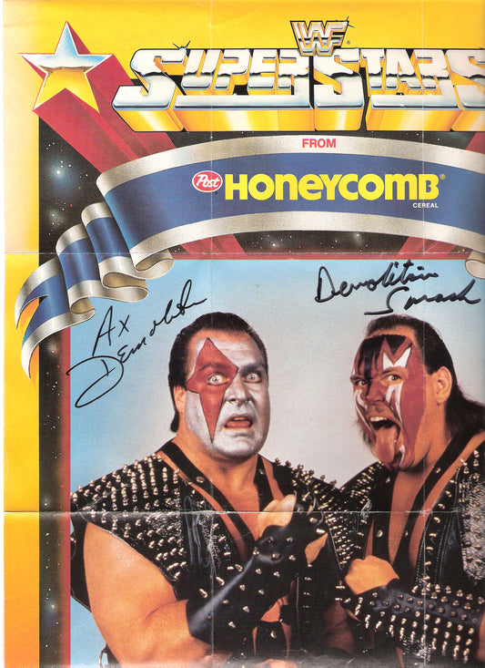 AM64  Demolition  Autographed Honeycombs Cereal  Poster w/COA