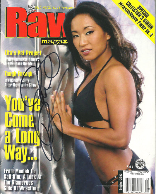 AM68 Gail Kim Autographed Wrestling Magazine w/COA