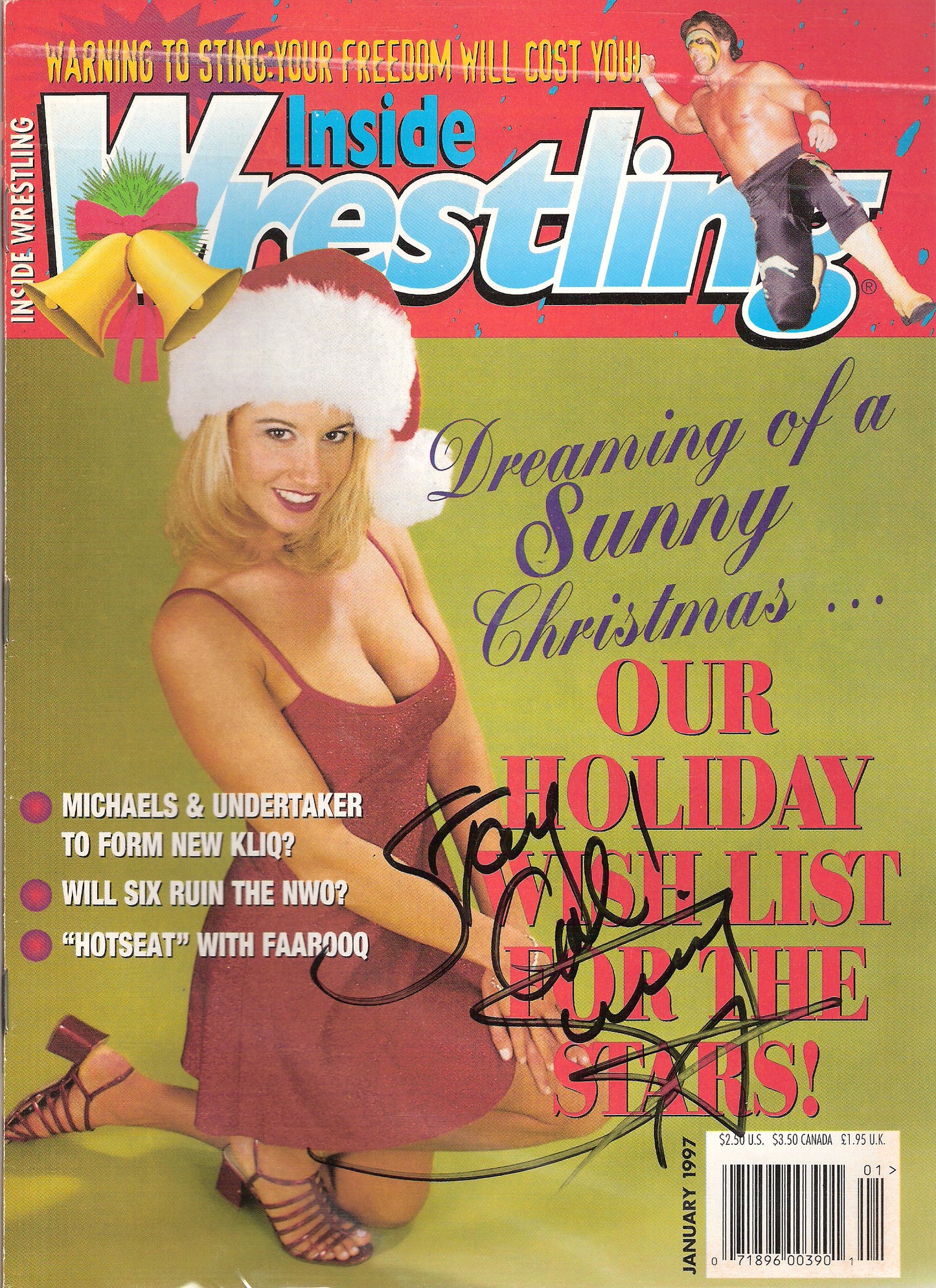 AM78  Sunny Autographed Wrestling Magazine w/COA