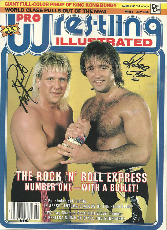 AM79  Rock and Roll Express Autographed Wrestling Magazine w/COA