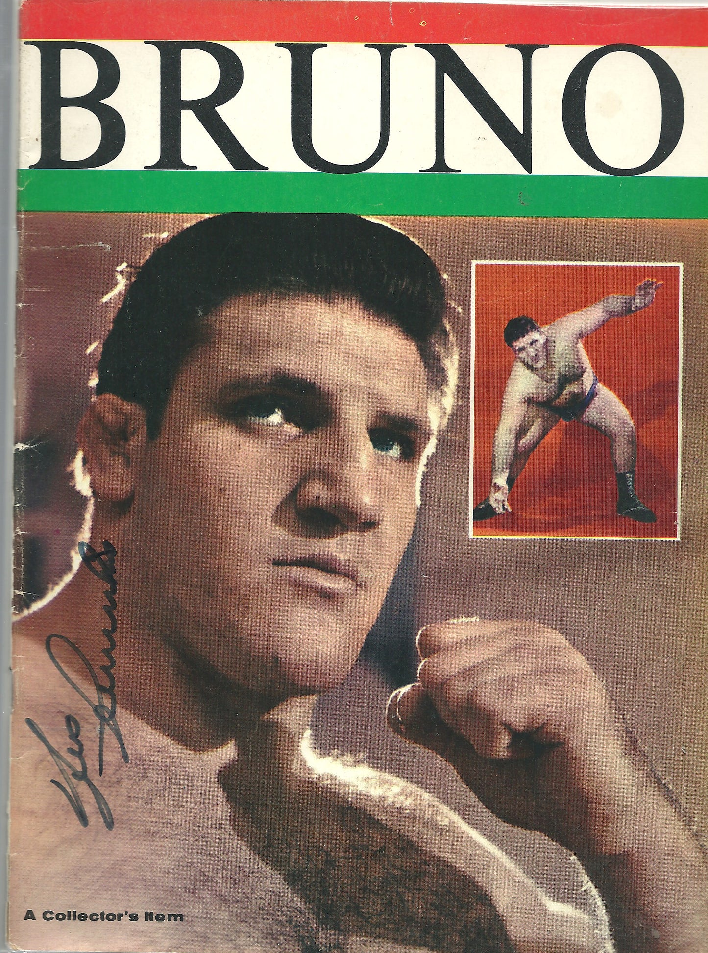 AM80  Bruno Sammartino ( Deceased) Autographed Special Edition Wrestling Magazine w/COA