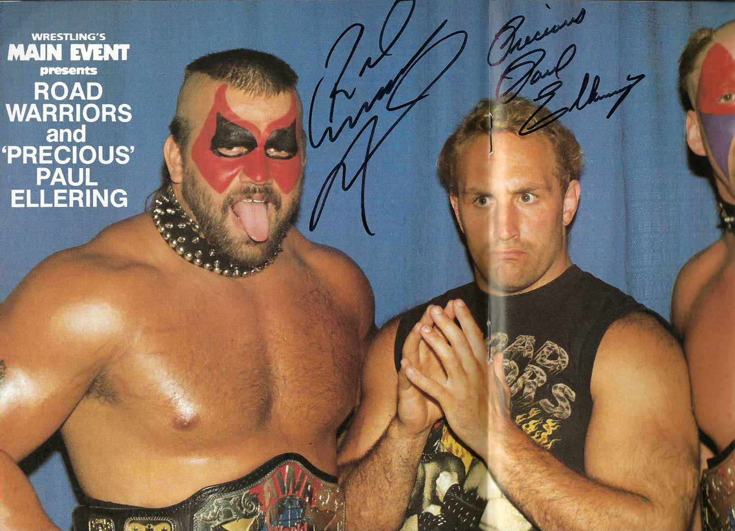 AM88  King Kong Bundy ( Deceased ) Sgt. Slaughter , Rock and Roll Express  Road Warrior Animal Precious Paul Ellering  Autographed  Wrestling Magazine w/COA