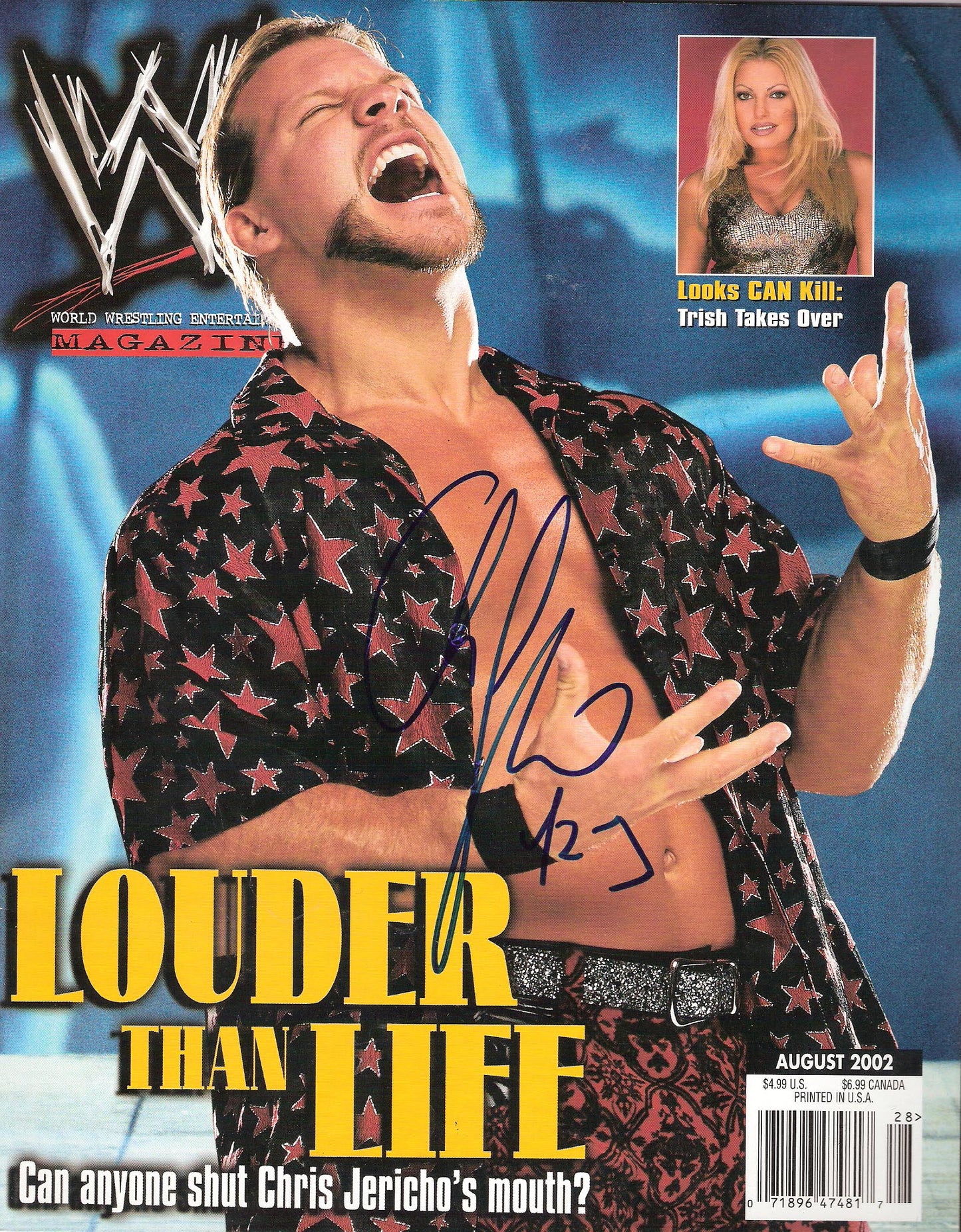 AM131  Chris Jericho Autographed WWF Wrestling Magazine w/COA