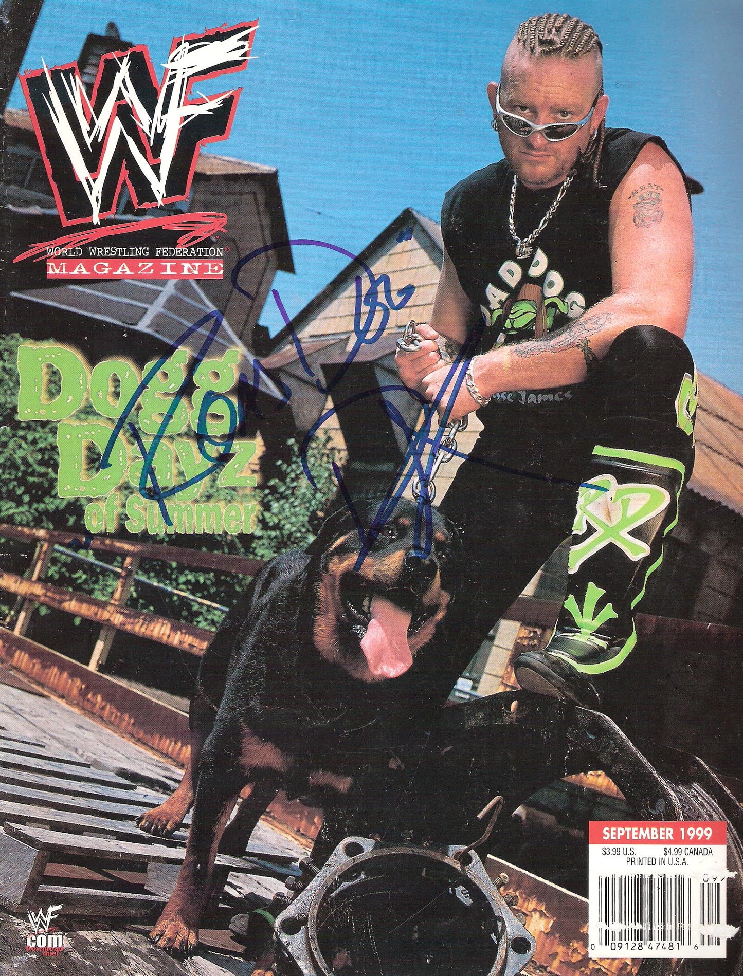 AM138  Roaddogg Autographed WWF Wrestling Magazine w/COA