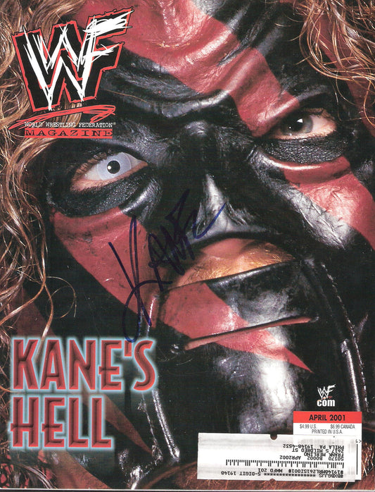 AM140  Kane Autographed WWF Wrestling Magazine w/COA