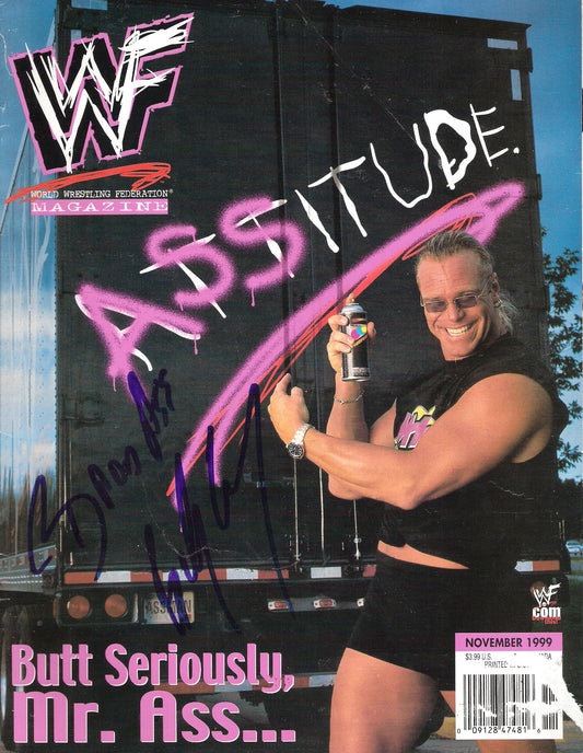AM150  Mr. Ass Billy Gunn Autographed WWF Wrestling Magazine w/COA