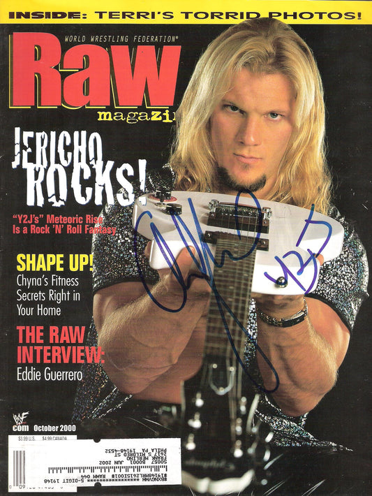 AM158  Chris Jericho Autographed WWF RAW Wrestling Magazine w/COA