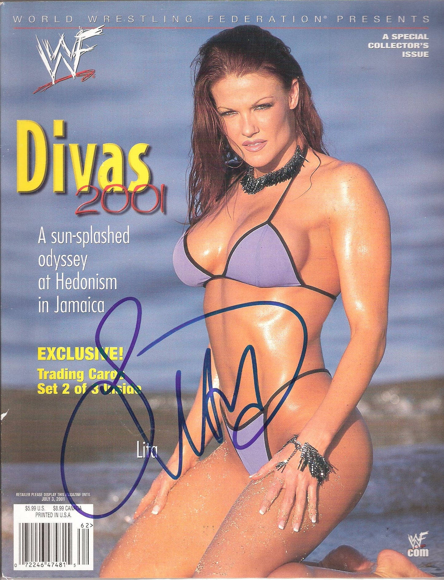 AM161 Lita Autographed WWF Diva Wrestling Magazine w/COA