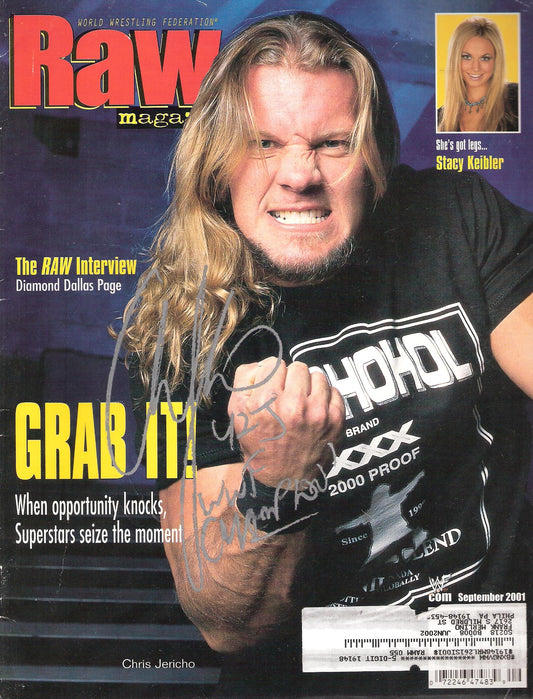 AM163  Chris Jericho Y2J Autographed WWF RAW Wrestling Magazine w/COA