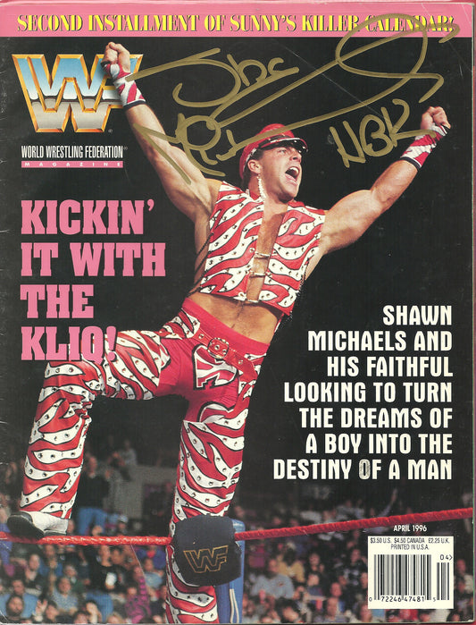 AM165  Shawn Michaels Autographed WWF Wrestling Magazine w/COA