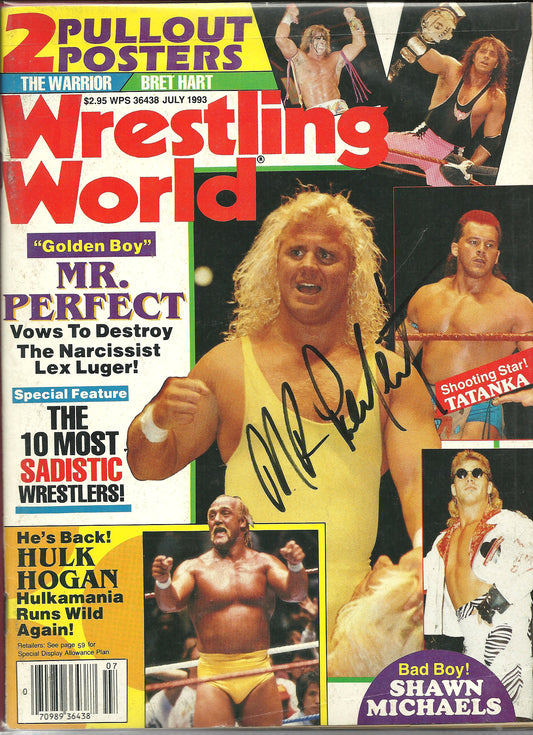 AM172  Mr Perfect Curt Henning ( Deceased )  vintage Wrestling Magazine w/COA