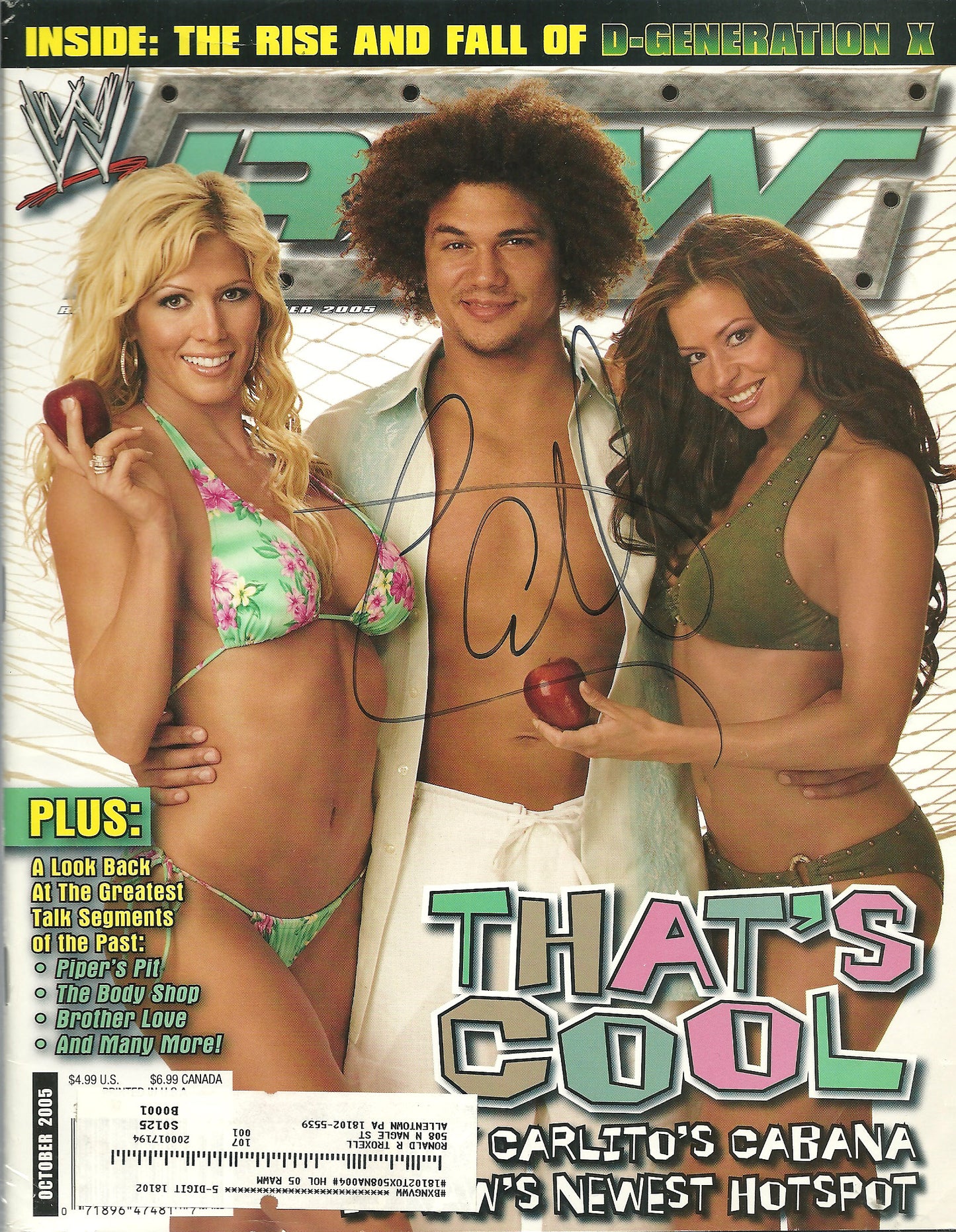 AM173  Carlito Autographed vintage Wrestling Magazine w/COA