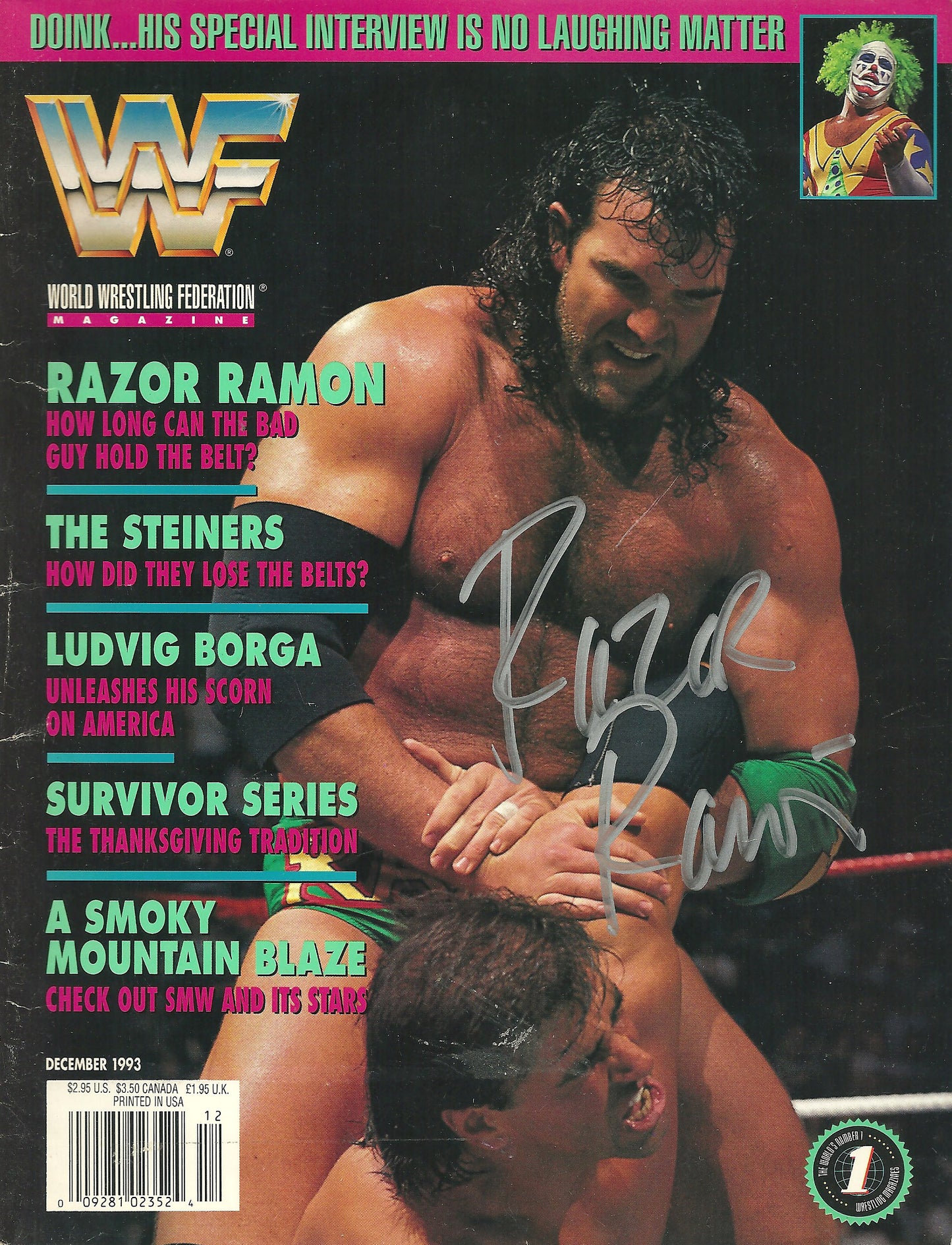 AM174  Razor Ramon ( Deceased )  Autographed vintage Wrestling Magazine w/COA